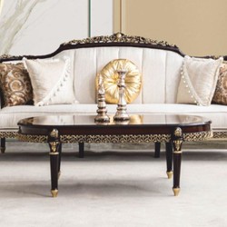 Casa Padrino tavolo da salotto barocco di lusso marrone scuro / oro 138 cm - Mobili barocchi