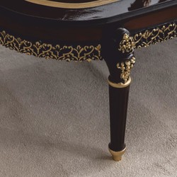 Casa Padrino tavolo da salotto barocco di lusso marrone scuro / oro 138 cm - Mobili barocchi