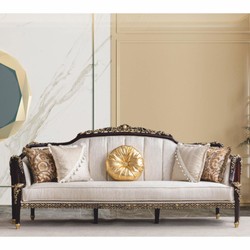 Casa Padrino Luxury Baroque Living Room Set - Natural / Dark Brown / Gold - Baroque Furniture