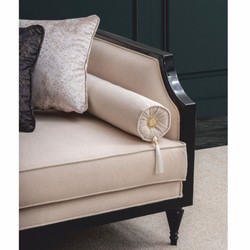 Casa Padrino Canapé Baroque de Luxe Beige / Noir 235 cm - Meubles de Salon Baroque