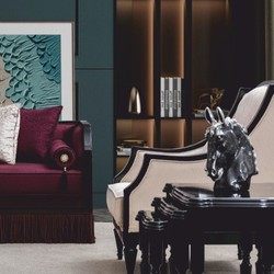 Casa Padrino Luxury Baroque Living Room Armchair Beige / Black - Baroque Style Furniture