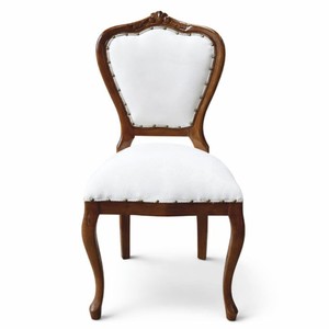 Casa Padrino Luxus Barock Esszimmer Stuhl Weiß / Braun - 54 x 53 x 108 cm