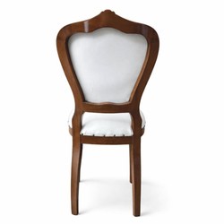 Casa Padrino Silla de comedor barroca de lujo Blanco / Marrón - 54 x 53 x 108 cm