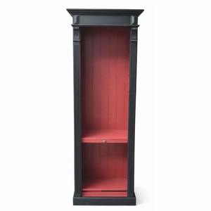 Casa Padrino Landhausstil Regalschrank Schwarz / Rosa - Massives Kiefernholz, 70 x 39 x 197 cm