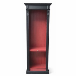 Casa Padrino Estantería Estilo Rústico Negro / Rosa - Madera de Pino Maciza, 70 x 39 x 197 cm
