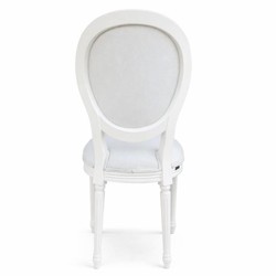 Casa Padrino Luxury Baroque Dining Chair in Grey and White, Handmade Solid Beech Wood, 50 x 52 x 99 cm