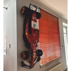 Casa Padrino coche de carreras decorativo XXL de Fórmula 1 rojo 180 cm - Decoración de pared