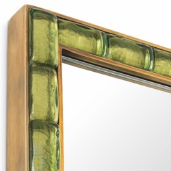 Casa Padrino miroir de luxe vert / laiton vintage H. 120 cm - Miroir mural rectangulaire