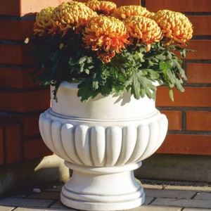Casa Padrino vaso da fiori barocco bianco A. 41 cm - Decorazione del giardino in stile barocco