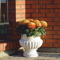 Casa Padrino Baroque Flower Pot White H. 41 cm - Baroque Style Garden Decor