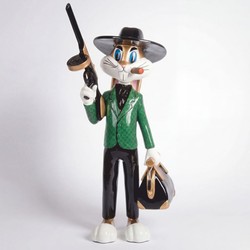 Deko Skulptur Figur Hase Bunt