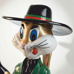 Deko Skulptur Figur Hase Bunt