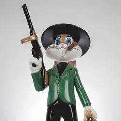 Deko Skulptur Figur Hase Bunt