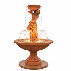 Casa Padrino Art Nouveau Fountain, ornamental garden fountain in brown, Ø 130 x H. 195 cm