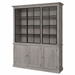 Casa Padrino armadio in rovere stile country grigio / nero 186 x 50 x A. 230 cm