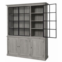 Casa Padrino armadio in rovere stile country grigio / nero 186 x 50 x A. 230 cm