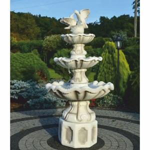 Casa Padrino fuente barroco palomas gris / blanco Ø 89 x Al. 167 cm