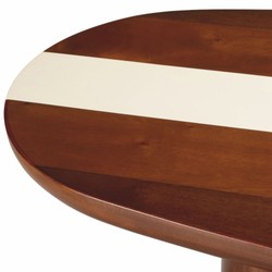 Casa Padrino tavolo da salotto di lusso in mogano marrone lucida / beige 140 cm - Mobili per soggiorno