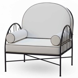 Casa Padrino Luxury Wrought Iron Armchair Gray / Black - Hotel & Garden Armchair