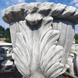 Casa Padrino Baroque Flower Pot Gray H. 74 cm - Baroque Style Garden Decor Planter