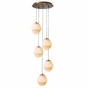 Casa Padrino luxury chandelier antique brass / alabaster Ø 45 x H. 120 cm