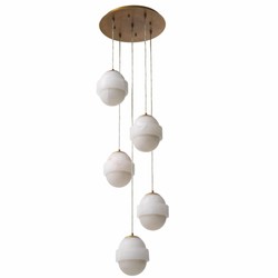 Casa Padrino luxury chandelier antique brass / alabaster Ø 45 x H. 120 cm