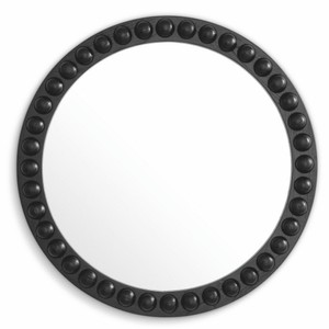 Casa Padrino Luxus Spiegel Schwarz Ø 80 cm - Runder Luxus Wandspiegel
