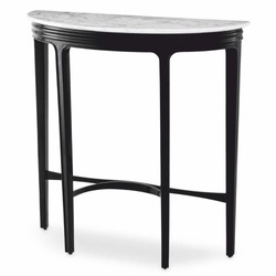 Casa Padrino console de luxe en acajou avec plateau en marbre noir / blanc H. 85,5 cm