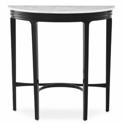 Casa Padrino console de luxe en acajou avec plateau en marbre noir / blanc H. 85,5 cm