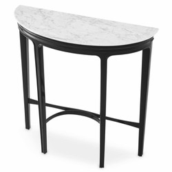 Casa Padrino console de luxe en acajou avec plateau en marbre noir / blanc H. 85,5 cm
