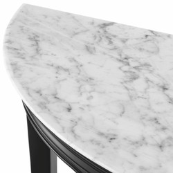 Casa Padrino console de luxe en acajou avec plateau en marbre noir / blanc H. 85,5 cm