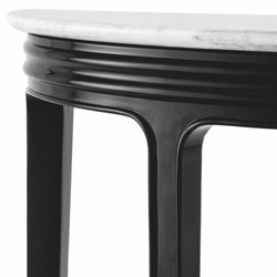 Casa Padrino console de luxe en acajou avec plateau en marbre noir / blanc H. 85,5 cm