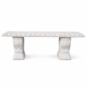 Casa Padrino banco de jardín barroco blanco 125 cm - Muebles de jardín y patio