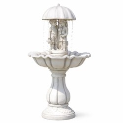 Prunkvoller Barock Springbrunnen Gartenbrunnen Weiß