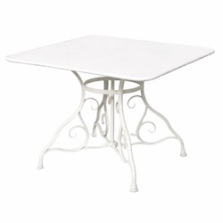 Casa Padrino Art Nouveau Garden Table White 100 x H. 70 cm - Nostalgic Garden Furniture
