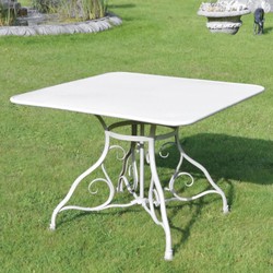 Casa Padrino Art Nouveau Garden Table White 100 x H. 70 cm - Nostalgic Garden Furniture