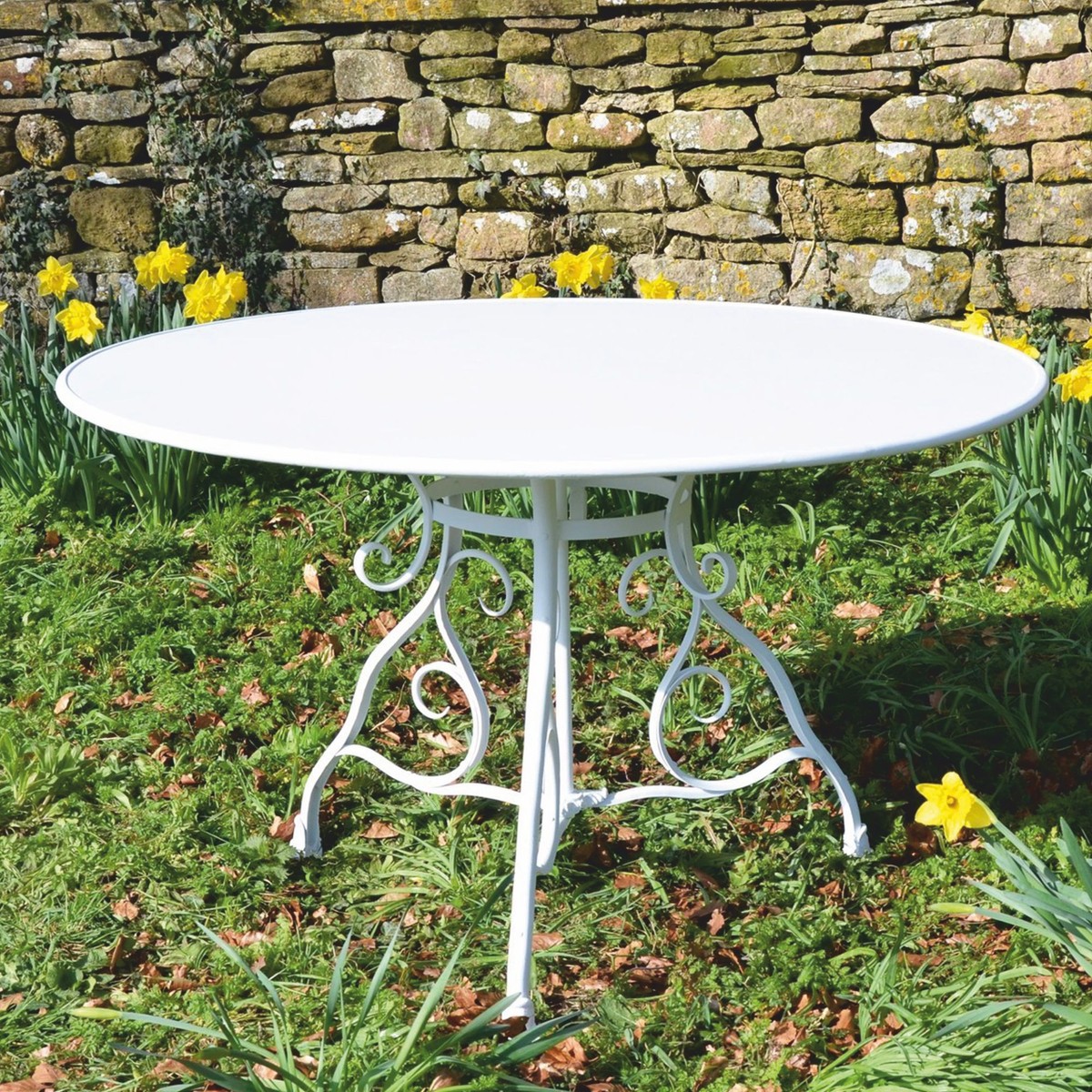 Casa Padrino mesa de jardín Art Nouveau blanco Ø 100 x A. 70 cm - Muebles de jardín nostálgicos Casa Padrino mesa de jardín Art Nouveau blanco Ø 100 x A. 70 cm - Muebles de jardín nostálgicos