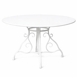 Casa Padrino Art Nouveau garden table white Ø 100 x H. 70 cm - Nostalgic garden furniture Casa Padrino Art Nouveau garden table white Ø 100 x H. 70 cm - Nostalgic garden furniture