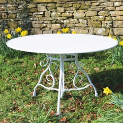 Casa Padrino Art Nouveau garden table white Ø 100 x H. 70 cm - Nostalgic garden furniture Casa Padrino Art Nouveau garden table white Ø 100 x H. 70 cm - Nostalgic garden furniture