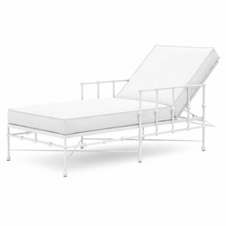 Casa Padrino Luxury Garden Lounger with Armrests White 190 cm - Hotel & Garden Furniture