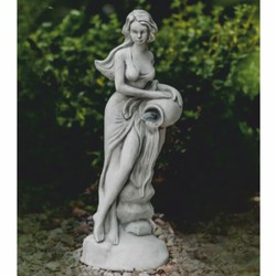Casa Padrino sculpture Art Nouveau gargouille femme avec cruche gris H. 69 cm - Décoration de jardin