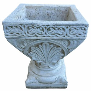 Casa Padrino vaso di fiori barocco da giardino bianco antico A. 50 cm - Decorazione da giardino barocco