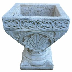 Casa Padrino Baroque Garden Decor Flower Pot Antique White H. 50 cm - Baroque Style Garden Decor
