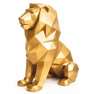 Casa Padrino scultura decorativa XXL leone oro A. 135 cm - Figura astratta da giardino