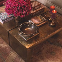 Casa Padrino Luxury Stainless Steel Coffee Table Vintage Brass 120 cm - Living Room Furniture