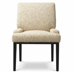 Casa Padrino sedia da pranzo di lusso con braccioli naturale / nero A. 91 cm