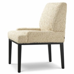 Casa Padrino sedia da pranzo di lusso con braccioli naturale / nero A. 91 cm