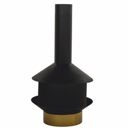 Casa Padrino cheminée de jardin de luxe en métal noir / laiton H. 105 cm - Accessoires de jardin