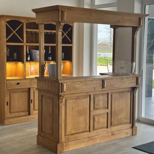 Casa Padrino Landhausstil Bar Theke Braun 180 x H. 210 cm - Bar Möbel