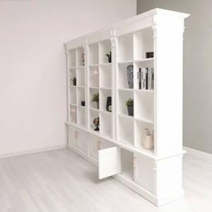 Casa Padrino Landhausstil Raumteiler Bücherschrank Weiß 260 cm - Landhausstil Möbel